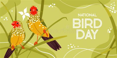 Vector National Bird Day on Green Background. Flat Style Design Stock ...