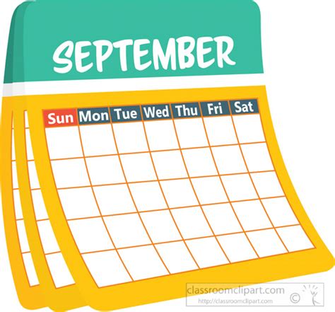 Calendar Clipart - monthly-calender-september-clipart-6227 - Classroom ...