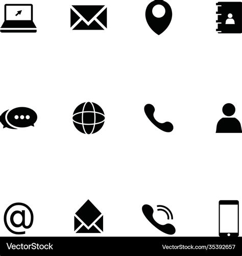 Contact us icons web icon call phone mail email Vector Image