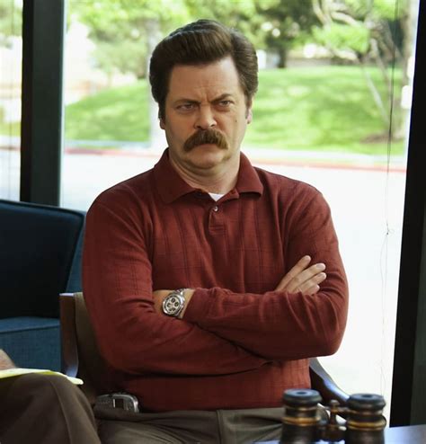 Nick Offerman as Ron Swanson | Parks and Recreation Cast Then and Now ...