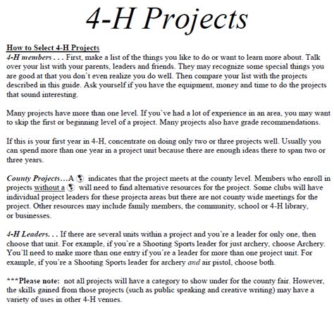 4-H Projects – Kewaunee County 4-H