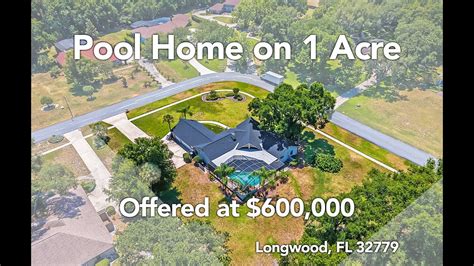 Large Home with Pool on 1 Acre in Longwood - YouTube