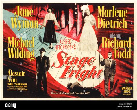 Stage Fright - Movie Poster - Director: Alfred Hitchcock - 1950 Stock ...