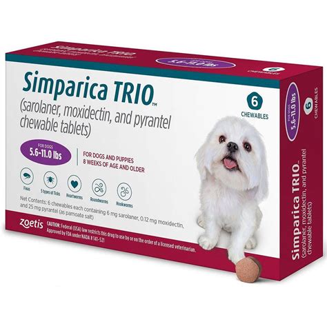 Simparica TRIO for Dogs - Heartworm, Flea, and Tick Prevention Chewable ...