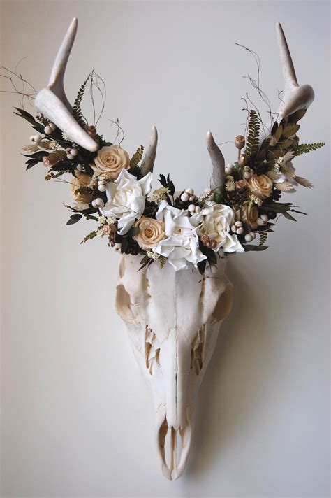 MeghanLaCroix.com - Deer Skull with Preserved Flower Crown | Cow skull ...