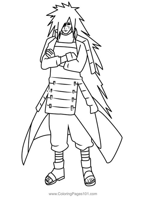 Madara Uchiha Naruto Coloring Page | Naruto sketch drawing, Naruto ...