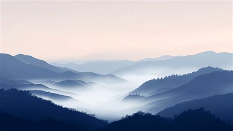 Wallpaper landscape, flat, 4k, 5k, fog, iphone wallpaper, forest, blue ...