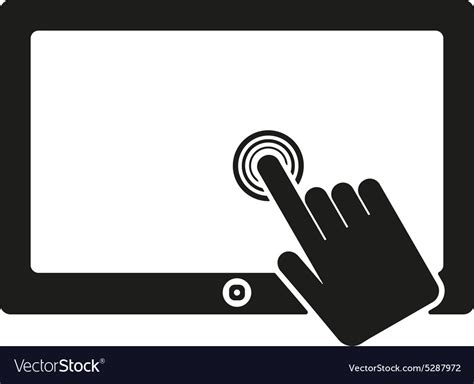 Touch screen icon tablet symbol flat Royalty Free Vector