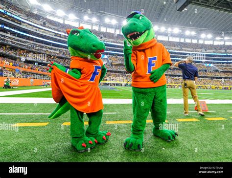 September 02, 2017: Florida Gators mascots Alberta (left) and Albert ...