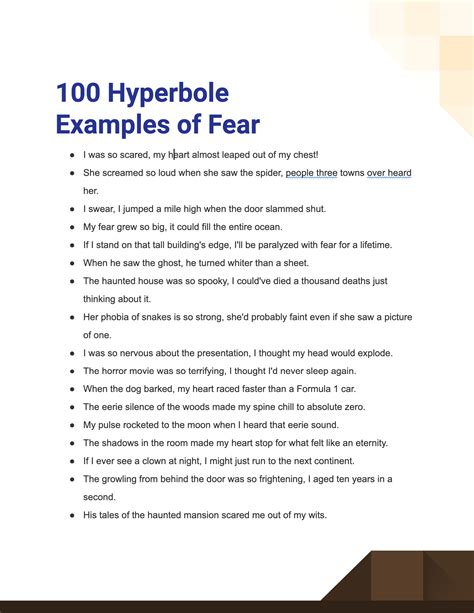 Hyperbole of Fear - 99+ Examples, How to Write, PDF, Tips