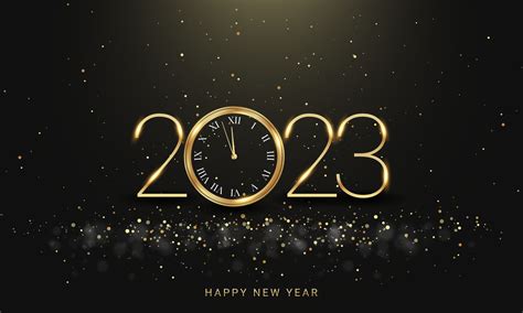 2023 Happy New Year Clock Countdown Background Design. 9667165 Vector ...