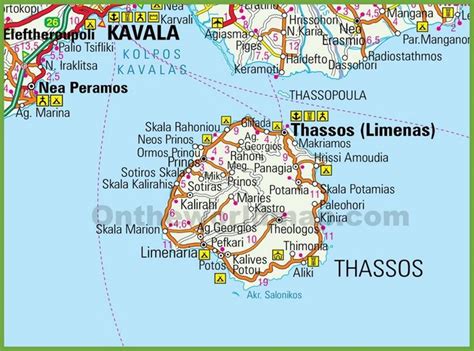 Thasos road map | Thasos, Thasos greece, Thassos