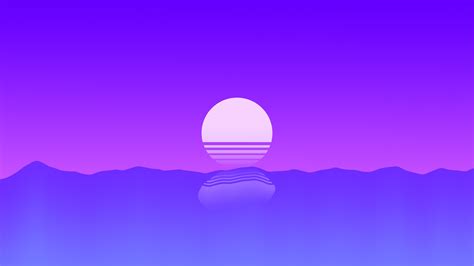 Minimalist OutRun Sunset Wallpaper