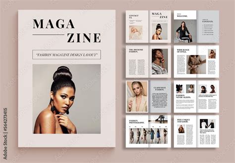 Fashion Magazine Design Layout Stock Template | Adobe Stock