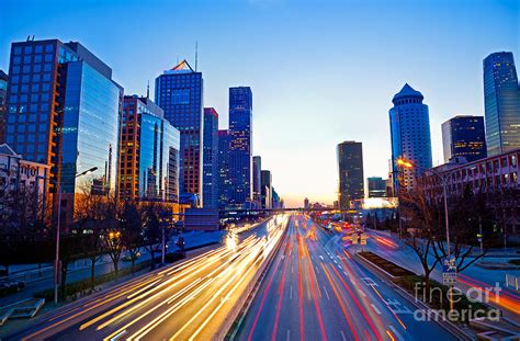 Beijing Skyline at night Photograph by Fototrav Print - Fine Art America