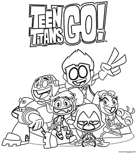 Teen Titans Go Cartoon Coloring page Printable