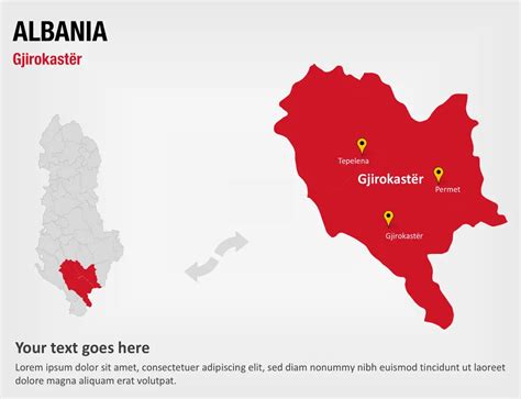 Gjirokastër - Albania PowerPoint Map Slides - Gjirokastër - Albania Map ...