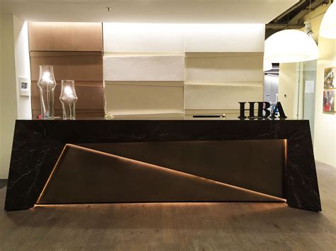 HBA Dubai Office Reception Desk and walls design by me. | Cozinhas ...