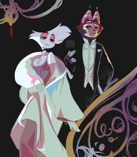 Angel Dust and Husk (@PalePinkArt) : HazbinHotel