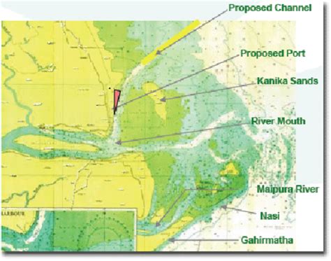 Map of Kanika Sands Island, Dhamra port and other features of the ...