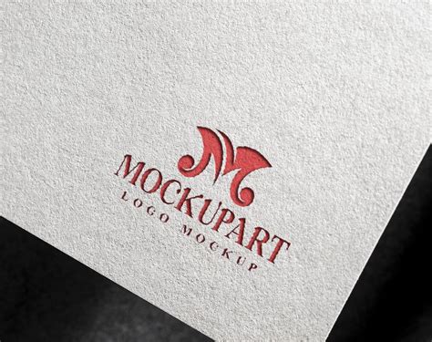 Free embossed paper logo mockup PSD Mockuphut Exclusive