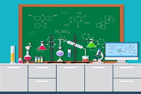 Buy BELECO Science Lab Backdrop 9x6ft Fabric Cartoon Chemistry ...