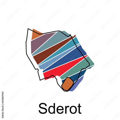 vector file map of Sderot, Outline Map of Israel country Vector Design ...