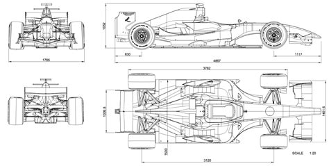 Dallara GP208 Blueprint - Download free blueprint for 3D modeling