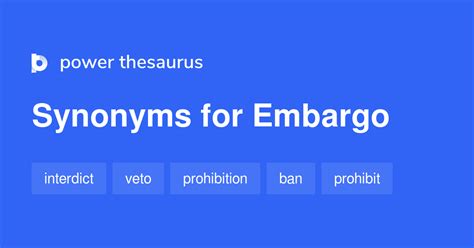 Embargo synonyms - 723 Words and Phrases for Embargo