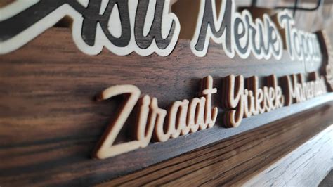 Wooden Table Name Plate Made With a Special Technique and - Etsy