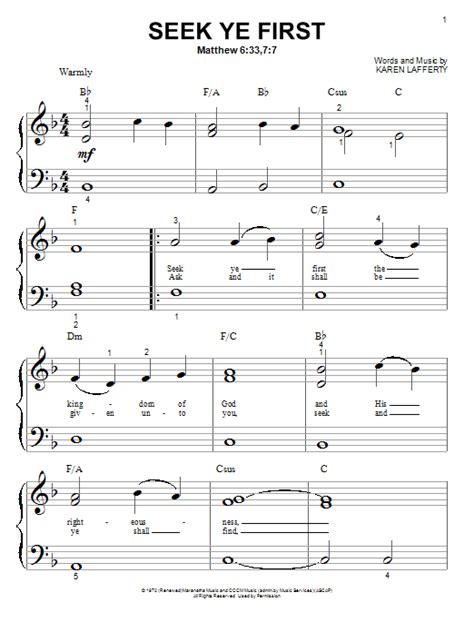 Seek Ye First | Sheet Music Direct