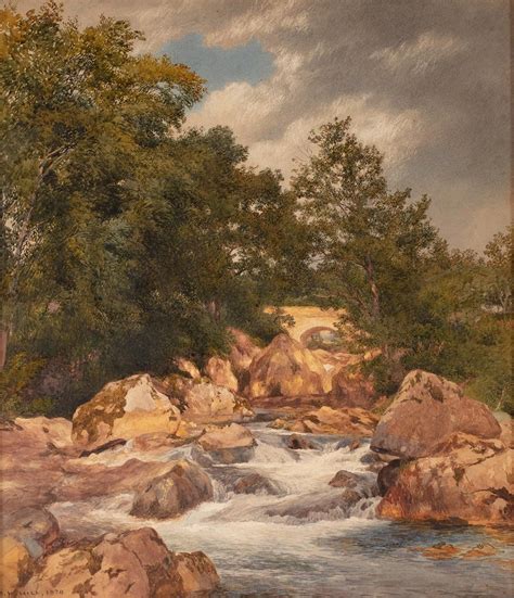 John Henry Hill (b.1839) - Bridge and Stream, Painting For Sale at 1stdibs