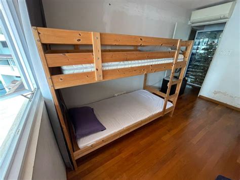 Double deck bed frame, Furniture & Home Living, Furniture, Bed Frames ...