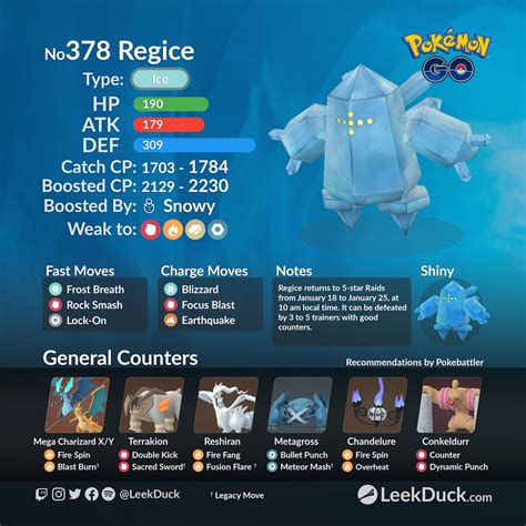 Regice in 5-star Raid Battles - Leek Duck | Pokémon GO News and Resources