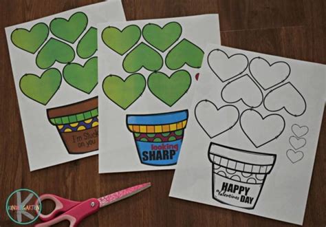 FREE, Cute Printable Heart Cactus Craft for Valentines Day