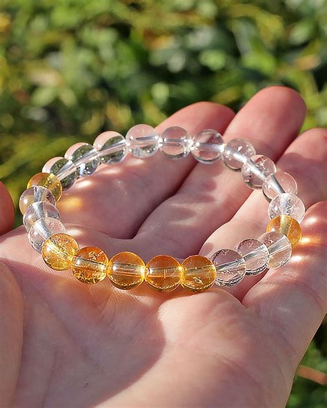 Bright Energy Citrine and Quartz Crystal Bracelet - Spirit Connexions