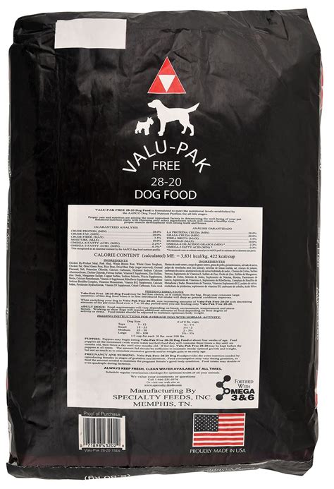 Valu-Pak Free 28-20 Dry Dog Food (Black Bag), 50 lb - Jeffers