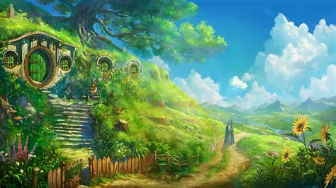 landscape, The Lord Of The Rings, Sky, The Shire, Bilbo Baggins, Bag ...