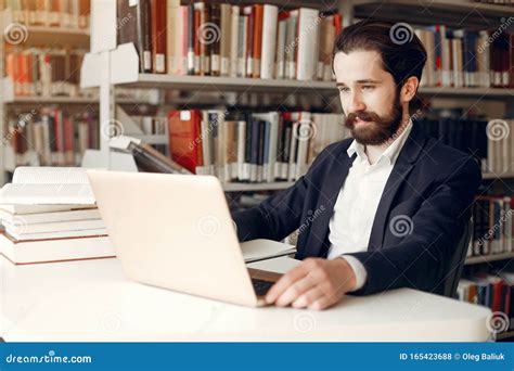 Handsome Guy Study at the Library Stock Photo - Image of book, high ...