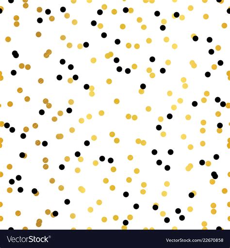 Black and gold confetti dots seamless pattern Vector Image