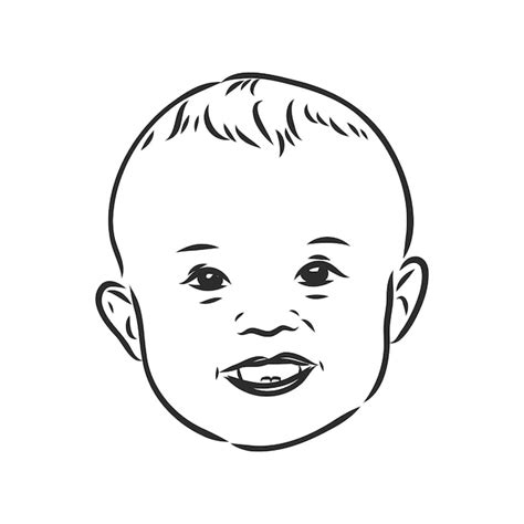 Premium Vector | Face of little girl, hand drawn illustration isolated ...