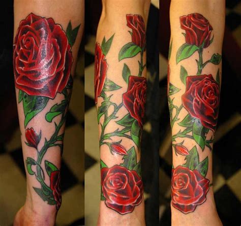 Rose vine tattoos, Rose tattoo sleeve, Red rose tattoo