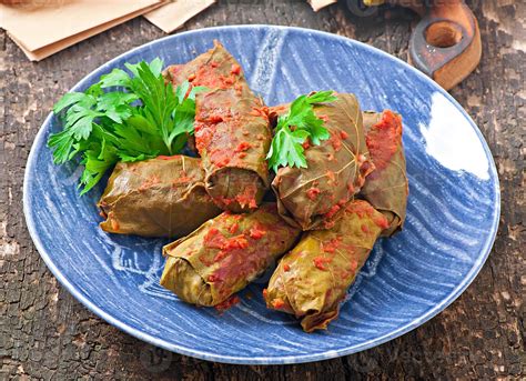 Dolma, stuffed grape leaves, turkish and greek cuisine 7303495 Stock ...