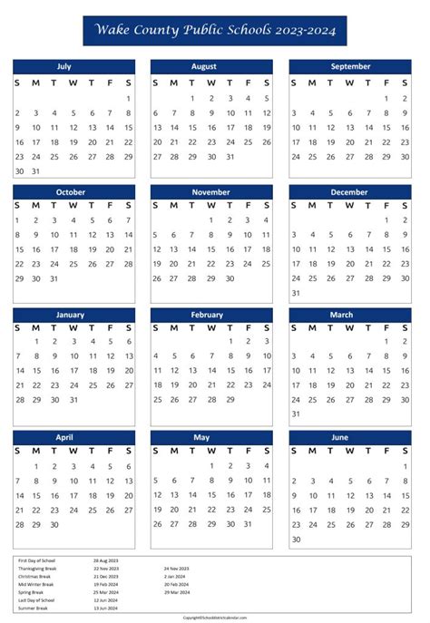 Wake County Public Schools Calendar Holidays 2023-2024