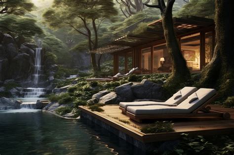 Premium AI Image | Concept of relaxation in meditation retreats amidst ...