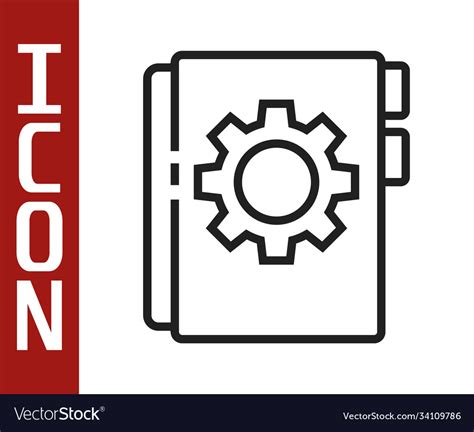 Black line user manual icon isolated on white Vector Image