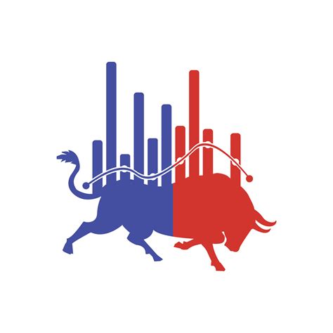 Bull chart stock market vector logo design. Bull and bear business logo ...