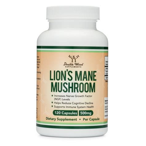 Lions Mane Mushroom Capsules (Two Month Supply - 120 Count) Organic and ...