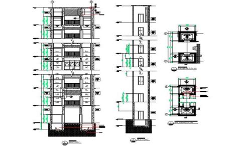 Elevator machine room wall plan - Cadbull