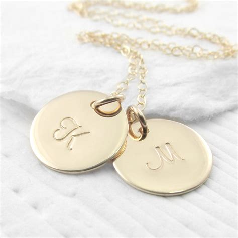 14k Gold Monogram Necklace Personalized | semashow.com